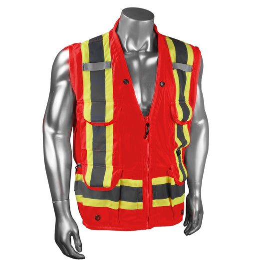 Radians SV030X - 1 Heavy Duty 12 - Pocket Cruiser Vest with Back Pouch X - Back - Bayou Tool
