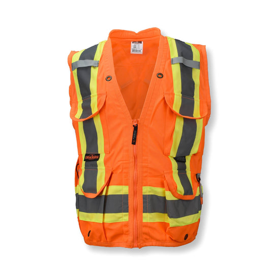 Radians SV030X - 2 Heavy Duty 10 - Pocket Cruiser Vest with Back Pouch X - Back - Bayou Tool