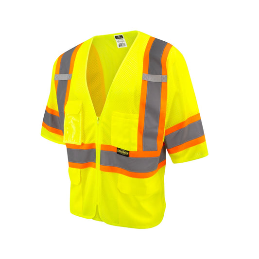 Radians SV232 - 3 Two Tone Surveyor Type R Class 3 Mesh Safety Vest with Dual Side Zippers - Bayou Tool