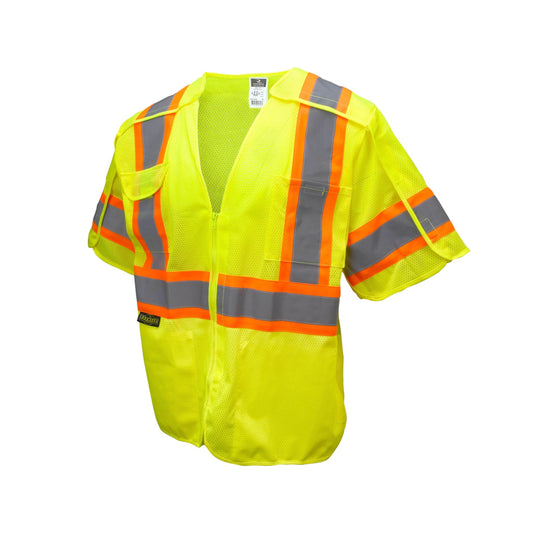 Radians SV24 - 3 Class 3 Breakaway Safety Vest with Zip - N - Rip - Bayou Tool