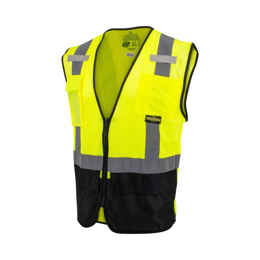 Radians SV75B Self - Extinguishing Surveyor's Vest with Color Block Bottom - Bayou Tool