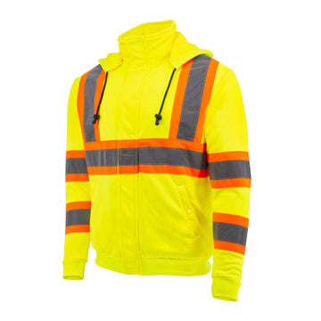 Radians SW01X - 2 High Neck Zip Front X - Back Hooded Sweatshirt - Bayou Tool