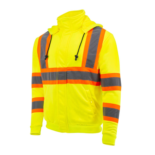 Radians SW01X - 2 High Neck Zip Front X - Back Hooded Sweatshirt - Bayou Tool
