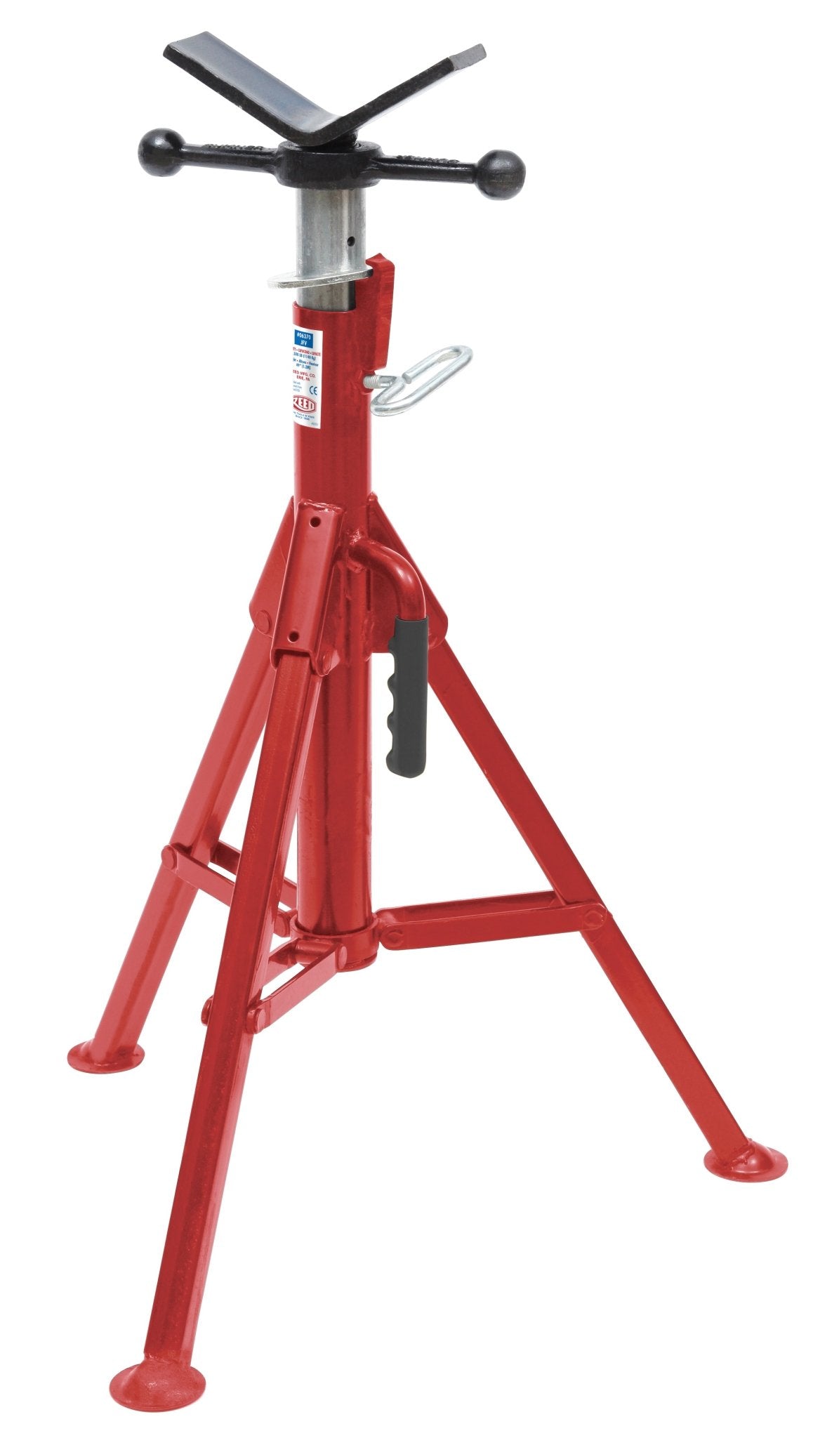 REED Jfv Folding V - Head Jackstand2500Lb Industrial Tool for Plumbing, Pipefitting, and Utility Work - Bayou Tool