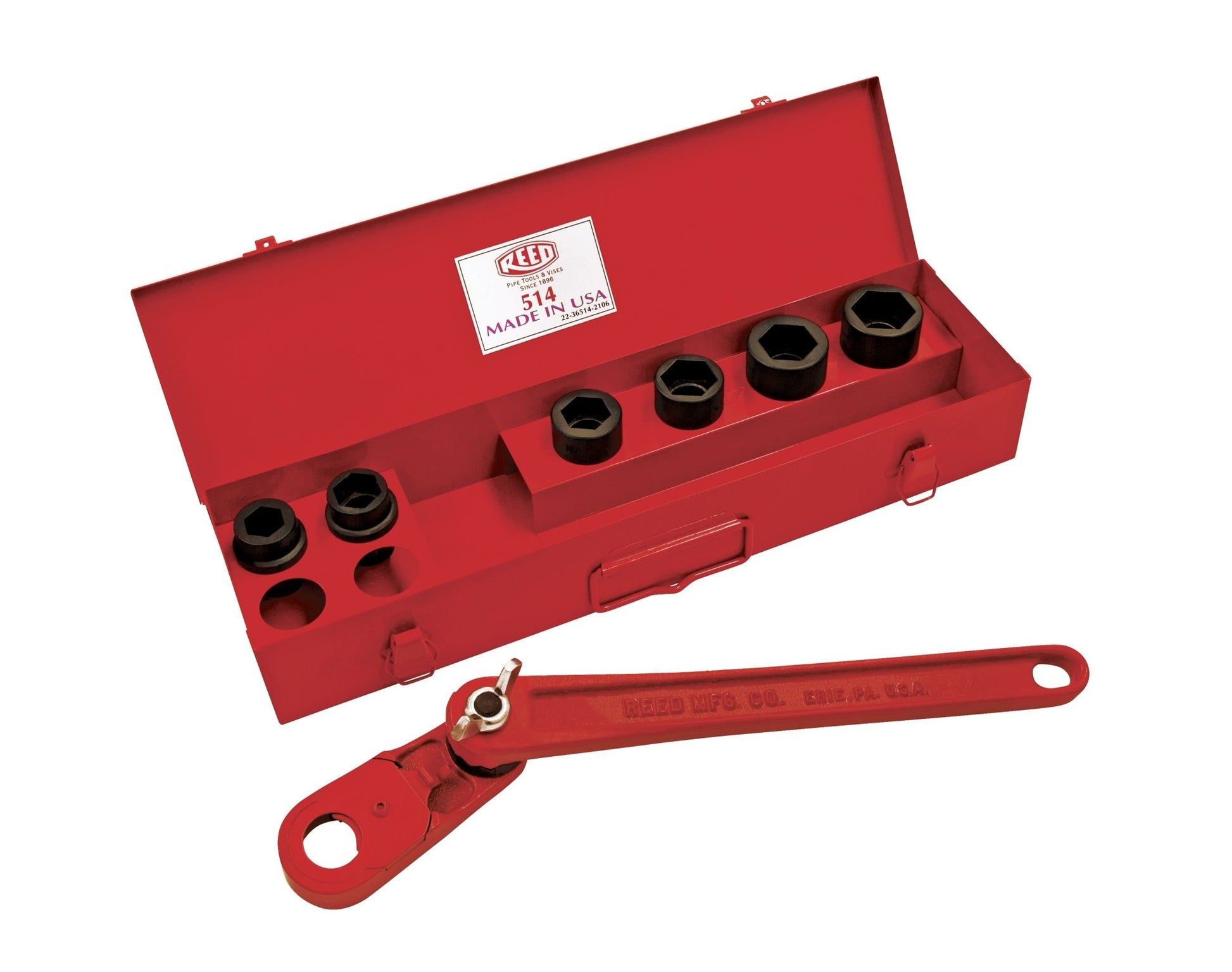REED L514 Adjustable Angle Ratchet Set Industrial Tool for Plumbing, Pipefitting, and Mechanical Use - Bayou Tool