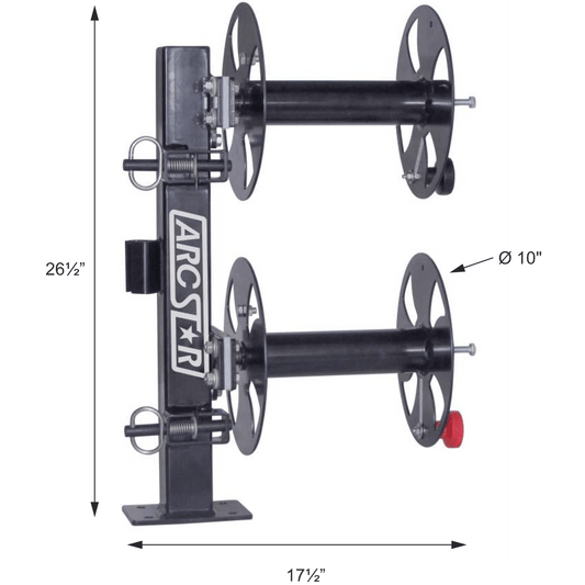 Revolution 10" Double Cable Reels with Fixed Base – Heavy-Duty, High-Capacity Wire Management - Bayou Tool