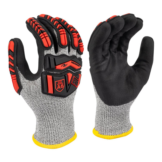 RWG816 Acrylic Lined HPPE Shell with TPR and Nitrile Palm A6 Cut Protective Glove - Bayou Tool