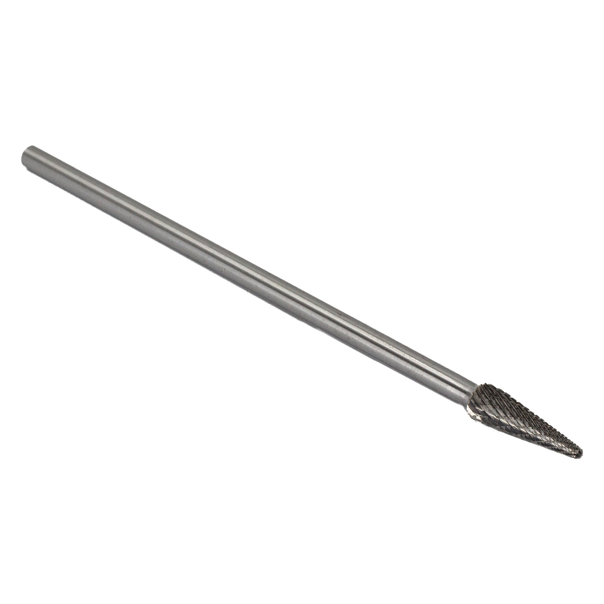 SL - 3 3/8" X 1 - 1/16" 6" Long Shank Cone Radius End Carbide Bur 1/4" Shank - High Performance & Durable Cutting Tool | Drill America - Bayou Tool