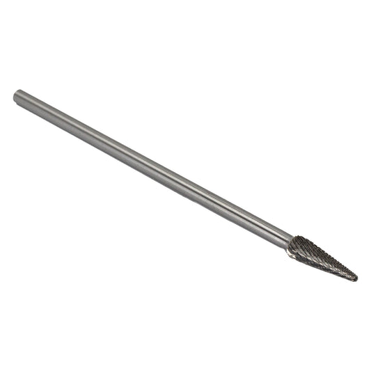 SL - 3 3/8" X 1 - 1/16" 6" Long Shank Cone Radius End Carbide Bur 1/4" Shank - High Performance & Durable Cutting Tool | Drill America - Bayou Tool