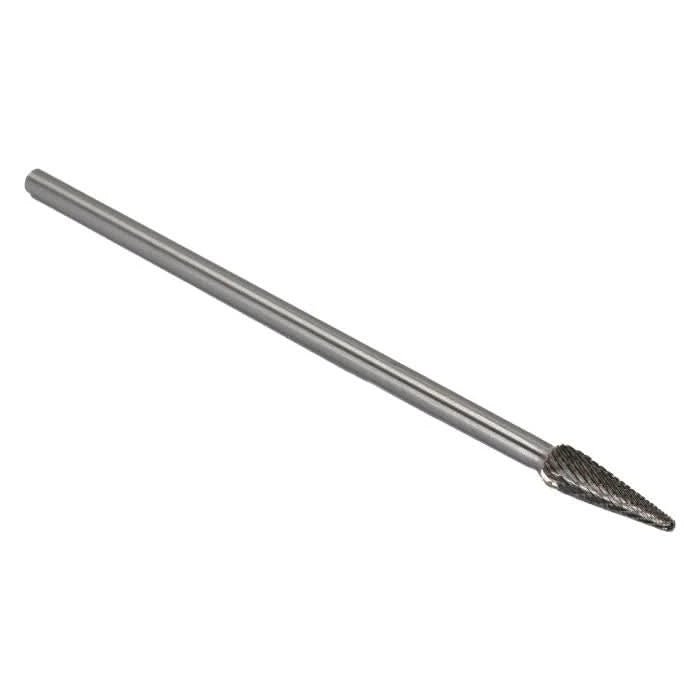 SL - 3 3/8" X 1 - 1/16" 6" Long Shank Cone Radius End Carbide Bur 1/4" Shank - High Performance & Durable Cutting Tool | Drill America - Bayou Tool