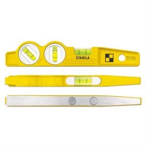 Stabila 25245 Torpedo Level - 3 Vial V - Groove Magnetic | Layout Tool for Pros - Bayou Tool