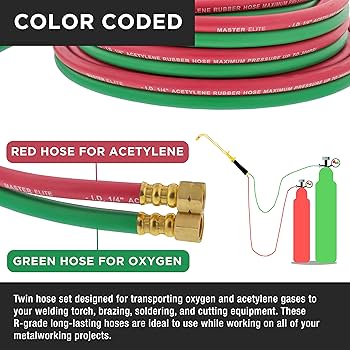 TECHNIWELD 3/8" x 100' Twin Hose - Grade T, Heavy - Duty Welding Hose - Bayou Tool