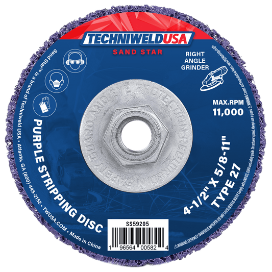 Techniweld Sand Star Purple Stripping Disc – Type 27 | 10/Box - Bayou Tool