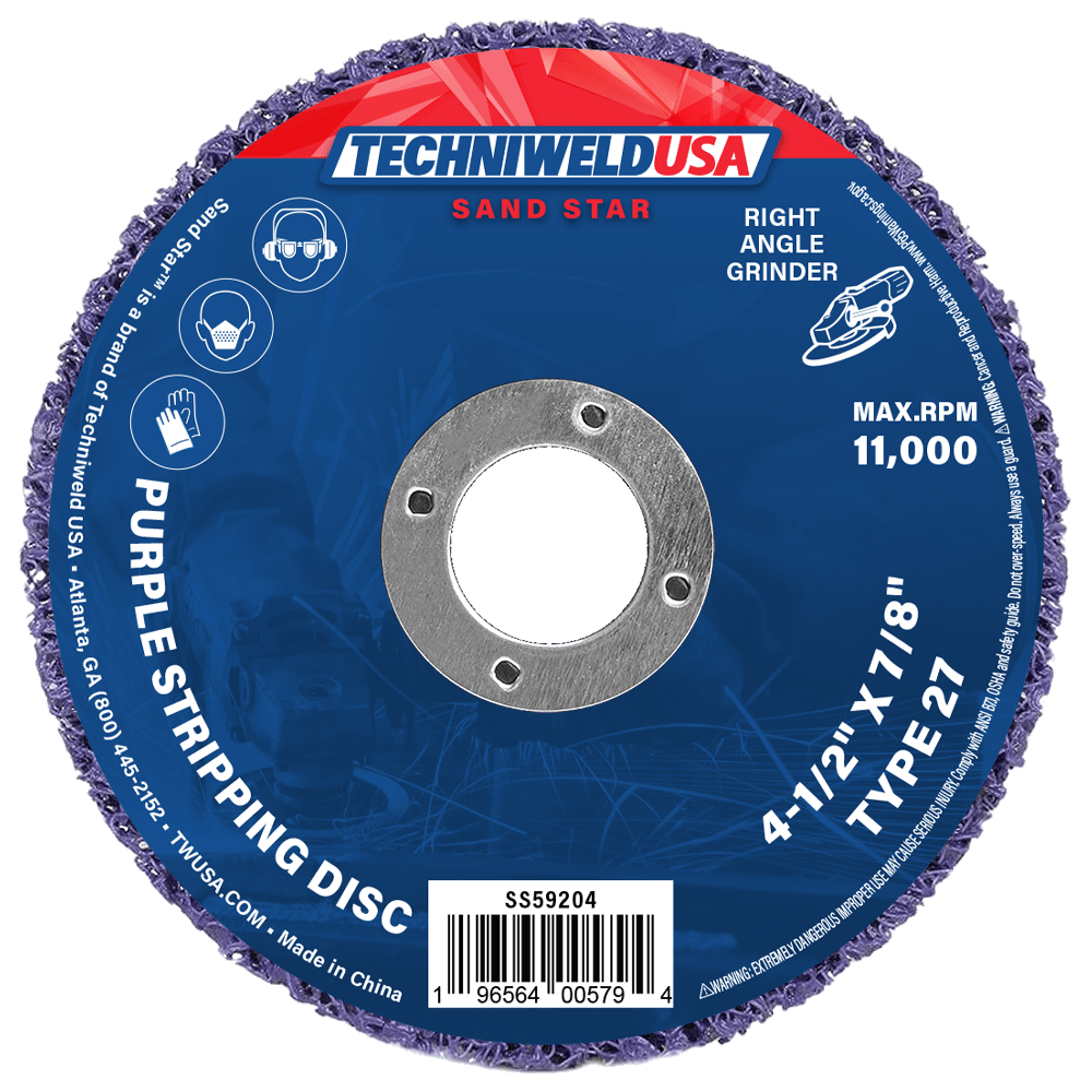 Techniweld Sand Star Purple Stripping Disc – Type 27 | 10/Box - Bayou Tool