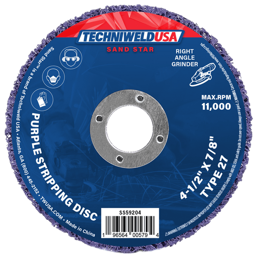 Techniweld Sand Star Purple Stripping Disc – Type 27 | 10/Box - Bayou Tool