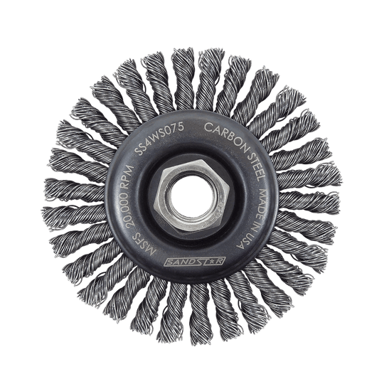 Techniweld Sand Star Stringer Bead Wire Wheel – Carbon Steel | 4"–7" - Bayou Tool