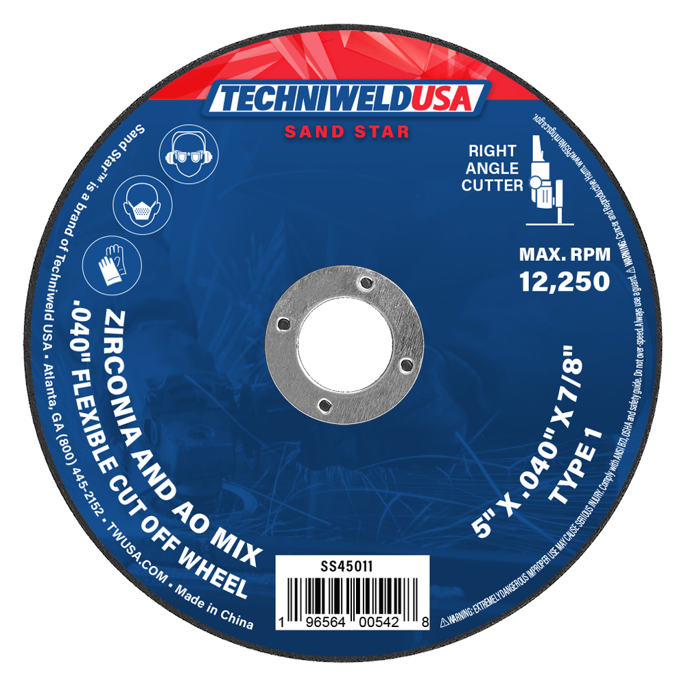 Techniweld Sand Star Type 1 Flexible Cut-Off Wheel – Zirconia/AO | 50/Box - Bayou Tool
