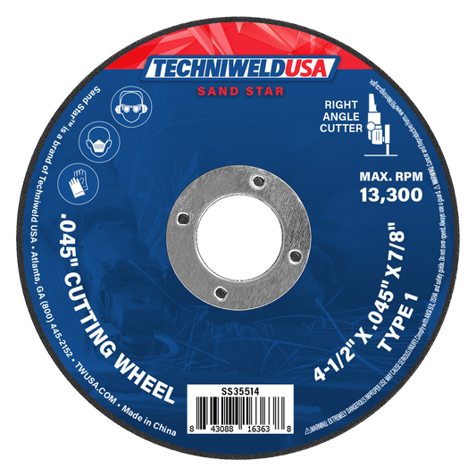 Techniweld Sand Star Type 1 Flexible Cut-Off Wheel – Zirconia/AO | 50/Box - Bayou Tool