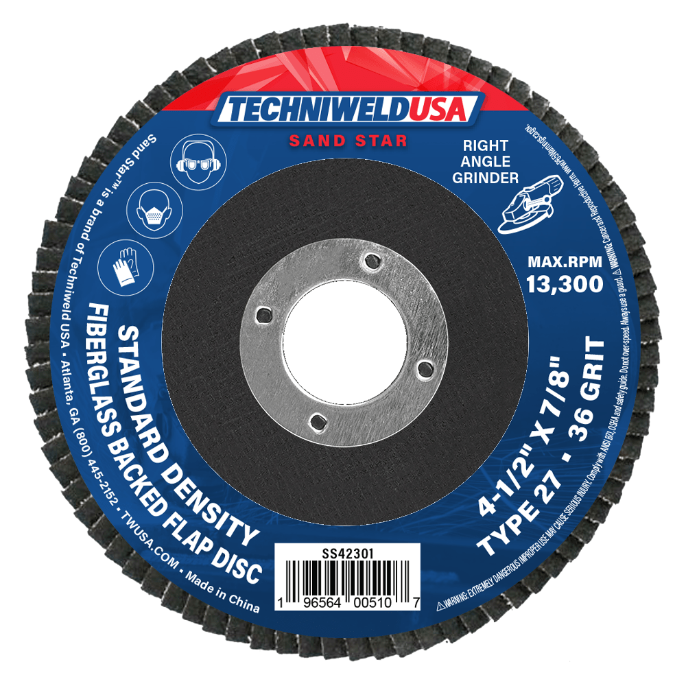 Techniweld Sand Star Type 27 Flap Disc | 10/Box - Bayou Tool