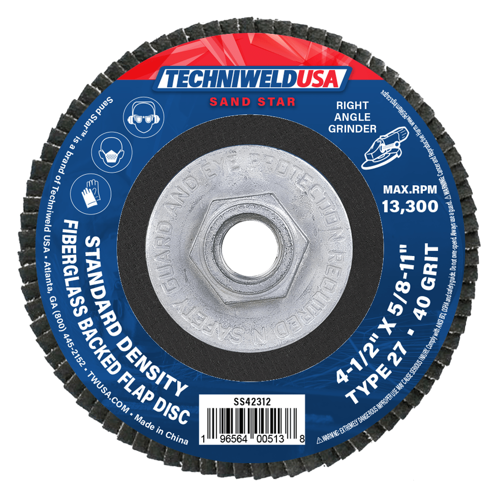 Techniweld Sand Star Type 27 Flap Disc | 10/Box - Bayou Tool
