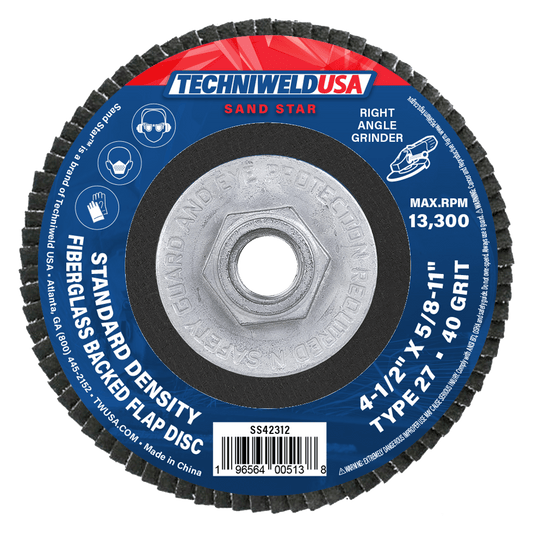 Techniweld Sand Star Type 27 Flap Disc | 10/Box - Bayou Tool