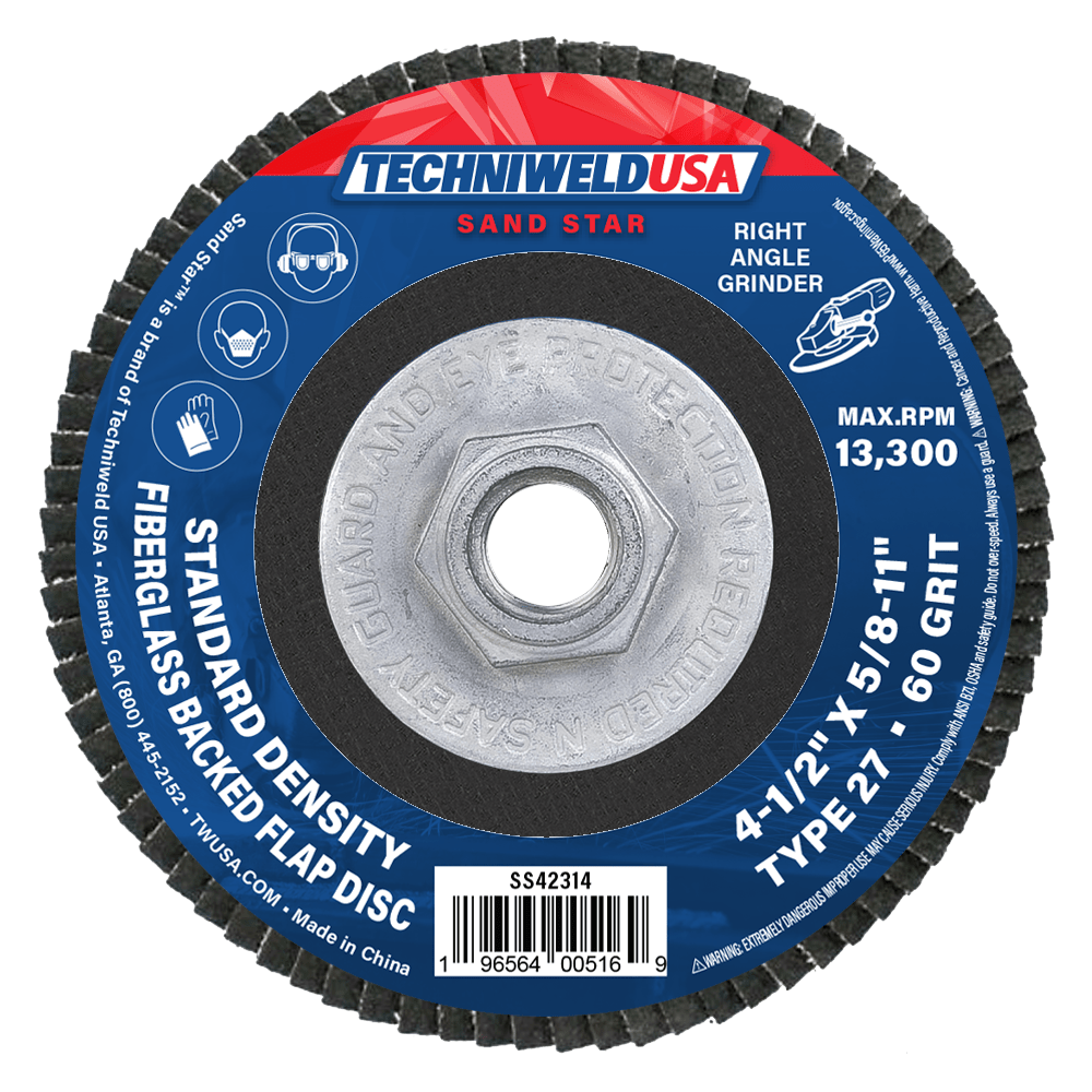 Techniweld Sand Star Type 27 Flap Disc | 10/Box - Bayou Tool