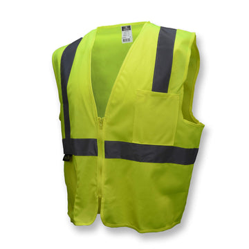 Radians Class 2 Green Solid Vest with Zipper - High Visibility Safety Gear