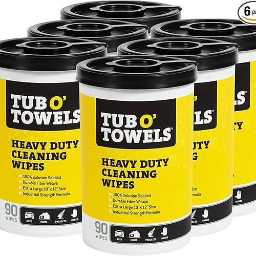 Tub O Towels TW90 Heavy - Duty 10" x 12", Cleaning Wipes - Bayou Tool