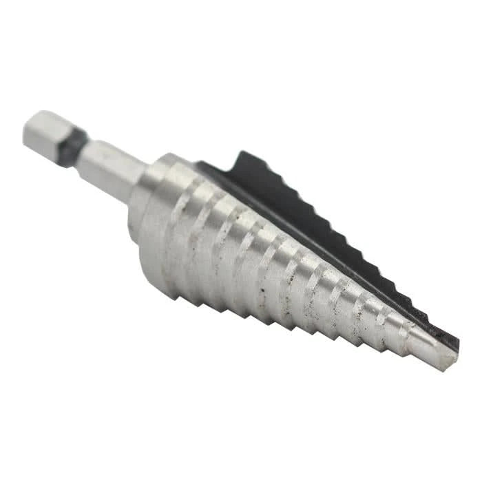 #4 HSS Quick Change Hex Shank Step Drill Bit (3/16" - 7/8" by 1/16") - High Performance & Durable Cutting Tool | Drill America
