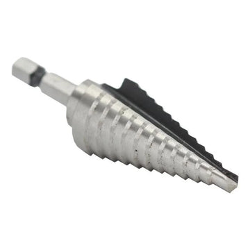 #4 HSS Quick Change Hex Shank Step Drill Bit (3/16" - 7/8" by 1/16") - High Performance & Durable Cutting Tool | Drill America