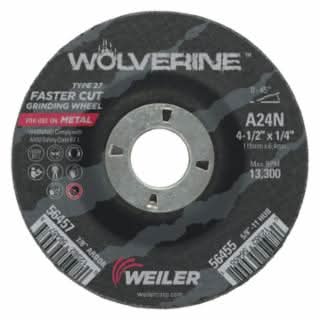 Wolverine® Grinding Wheel - 4 - 1/2" x 7/8" x 1/4", AO, 24N - Bayou Tool