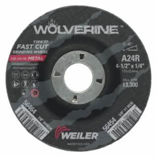 Wolverine® Grinding Wheel - 4 - 1/2" x 7/8" x 1/4", AO, 24R - Bayou Tool